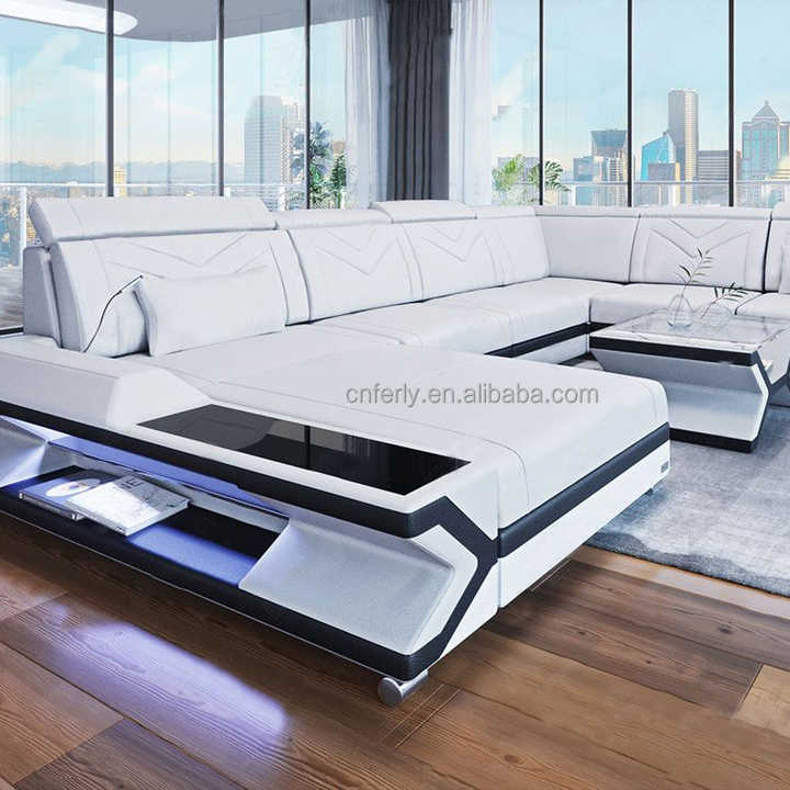 Modern Nordic Living Room Leather Sofa Stylish Functional