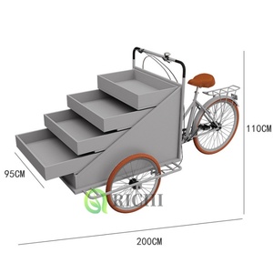 Factory Direct Wholesale Pink Color Beautiful Design Mobile <strong>Food</strong> <strong>Cart</strong> Bicycle <strong>Food</strong> Trailer <strong>Fast</strong> <strong>Food</strong> Snack on Sale - Product Image 2