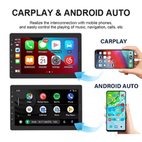 Autoradio 10,1 pouces 1Din Lecteur multimédia MP5 Lecteur audio FM Carplay filaire Android Auto Écran tactile réglable Autoradio simple DIN