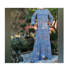 ชุดเดรสผ้าฝ้ายพิมพ์ลายหลายชั้นของผู้หญิงชุดลำลองผ้าไหมระบายอากาศสำหรับงานปาร์ตี้100% วัสดุที่เป็นมิตรกับสิ่งแวดล้อม - Product Image 1