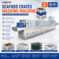 Machine de nettoyage continu pour paniers de tofu de poisson, machine de lavage de paniers à séchage à l'air et à température contrôlée automatiquement