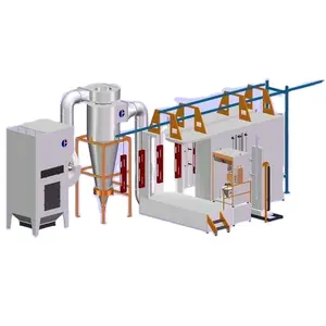 Manual Automatic and Electrostatic Powder Coating Line Paint Booth with Filter Recovery