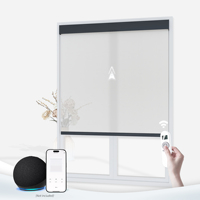 Persianas Inteligentes Motorizadas Eléctricas con Doble Tono, Integradas, Simples, Automáticas, con Control Remoto WiFi de Google, 100% Opacas para Ventanas Francesas