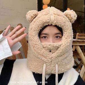 Chapeau et écharpe intégrés, nouvelle mode d'hiver, pour filles et adultes, chapeau en laine tricotée chaud pour femmes - Product Image 5