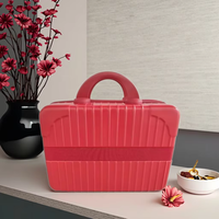 Valise à maquillage portable à coque rigide, petite trousse de maquillage légère et sac de beauté, mini valise de voyage multifonctionnelle pour femmes