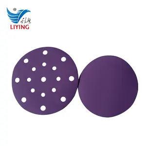 Customized Size Purple Ceramic Automotive Sandpaper,Abrasive Sanding Disc With Hole For Polishing