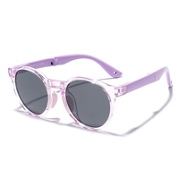 Lunettes de soleil polarisées pliables pour enfants TR90, lunettes de soleil rondes flexibles pour enfants, lunettes de soleil pliables pour garçons et filles