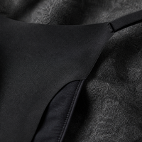 Ensemble soutien-gorge push-up et string en dentelle à décolleté plongeant en obsidienne pour femme, noir, en Spandex/Nylon, avec broderie haute couture et détail taille élégant pour rendez-vous