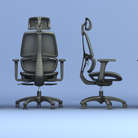 Accoudoir 4D réglable multi-angles, appui-tête et soutien lombaire, chaise ergonomique, roulettes silencieuses de 2,5 pouces