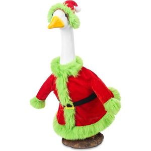 Tenue de Noël pour oie, costume de Père Noël jaune-vert, décoration de porche pour jardin, patio, terrasse, fête - Product Image 1