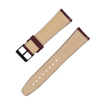 Bracelet de montre en cuir véritable avec bordure, boucle à ardillon carrée, ajustement universel pour montres connectées 20-24mm, accessoires de charme