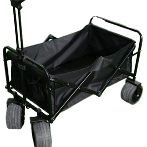 Custom LOGO 10inch <strong>Wheels</strong> <strong>Folding</strong> Camp <strong>Cart</strong> with Platform <strong>Hand</strong>-Pulled Table Board for Outdoor Camping Night Market Stall - Product Image 1