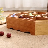 Boîte de rangement moderne en bois écologique à compartiments pour fruits secs, noix, bonbons, graines de melon – Organisateur créatif pour fêtes et salons domestiques