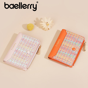กระเป๋าสตางค์สั้นผู้หญิง Baellerry ลายทอสีสันสดใส ดีไซน์มินิมอล พร้อมซิปใส่เหรียญ ใช้ได้ทุกวัน - Product Image 2