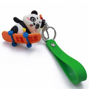 ผู้ผลิต 12 ปี ประสบการณ์ ปี 2024 พวงกุญแจ PVC 3 มิติแบบกำหนดเองพร้อมโลโก้ตามสั่ง พวงกุญแจซิลิโคนรูปแพนด้าน่ารัก พร้อมสายคล้องข้อมือ - Product Image 3