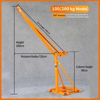 Mini-grue de levage rotative à 360 degrés avec palan électrique pour la construction extérieure et l'industrie