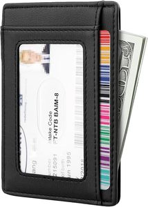 <span class=keywords><strong>Porte</strong></span>-cartes fin pour <span class=keywords><strong>homme</strong></span>, nouveau design minimaliste avec logo personnalisé, portefeuille en cuir PU monobloc avec poche à monnaie - Product Image 2