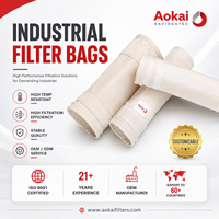 Sac filtrant en tissu tissé de fibre de verre expansée pour la collecte des poussières à haute température dans les fours à ciment, certifié ISO