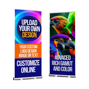 حامل لافتات ألومنيوم قابل للسحب مقاس 33×81 بوصة، سهل التركيب بدون أدوات، مع حقيبة سفر محمولة للمعارض التجارية والإعلانات - Product Image 1