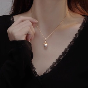 Collier de luxe en alliage avec diamants et perles, et ras-de-cou en zircon, bijoux tendance pour femme, cadeau original - Product Image 3