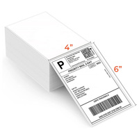 Papier adhésif pour impression de bordereaux d'expédition imperméable 4" x 6" blanc, étiquette thermique directe pour expédition, autocollant thermique 4x6