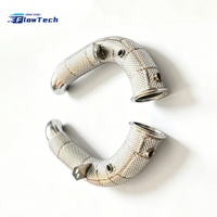Downpipe de performance à haut débit pour BMW M5 F10 S63 4.4L V8 bi-turbo en acier inoxydable T304 avec bouclier thermique, montage direct