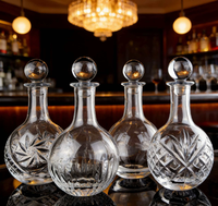 Bouteille en verre de cristal ronde personnalisée de luxe, motif Dublin, pour vin rouge, mini carafe à whisky pour cadeau d'affaires
