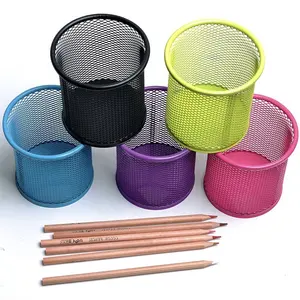 OwnerParty Pen Stand Metal Mesh Ring Desk Clear Executive Felt Round Statue Pen Holder With String