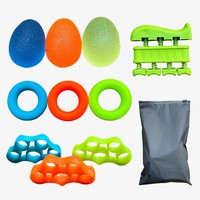 Juego de Entrenadores de Resistencia de Cinco Dedos con Agarre de Gel de Silicona para Rehabilitación, Fortalecimiento y Relajación, Unisex