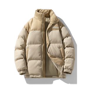 Veste matelassée en coton à col en treillis avec logo personnalisé, pour garçons et filles, en velours côtelé, vêtements matelassés en duvet de haute qualité, automne - Product Image 1
