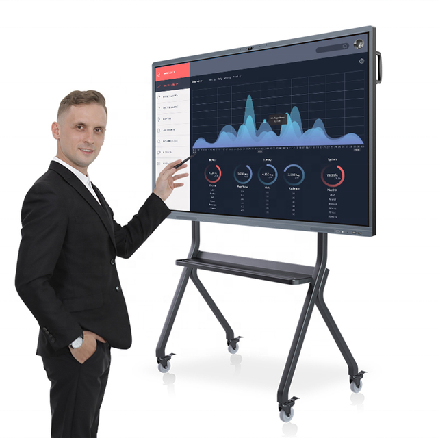HONGNUO Interactive Flat Panel Display Free AI Touch Screen Monitor Whiteboards 48MP Camera NFC Interactive Smart Whiteboard