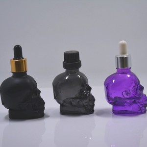 Botella de Vidrio con Gotero para Suero, Forma Única de Calavera, 15ml, 30ml, 50ml, 100ml, en Negro, Azul, Rojo y Verde, para Cosméticos, Aceites Esenciales y Cuidado de la Piel - Product Image 2