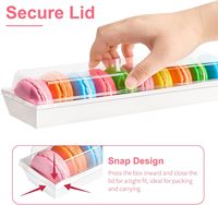 25 paquets de boîtes à macarons jetables écologiques à la fraise avec couvercles transparents, option gaufrage, contenants à dessert recyclables pour