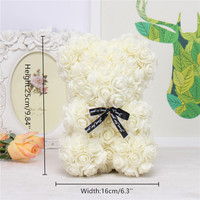 Ours en fleurs de mousse 25 cm pour la Saint-Valentin, le Nouvel An chinois, Noël, les fêtes et les cadeaux DIY – Décoration et fournitures de fête