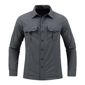 Camisa de <span class=keywords><strong>manga</strong></span> <span class=keywords><strong>larga</strong></span> de secado rápido con protección solar con efecto hielo para ropa de <span class=keywords><strong>trabajo</strong></span> ligera de gran tamaño al aire libre - Product Image 2