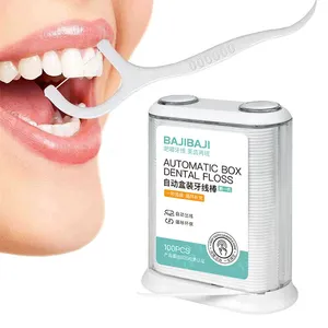 BAJI Dental Floss Teeth Stick Toothpicks Floss Pick GUM Professional Clean Plus Floss Pick 100/Dispenser