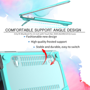 M2 13,3 pulgadas Hard Frosting PC Laptop Case para <span class=keywords><strong>Macbook</strong></span> <span class=keywords><strong>Pro</strong></span> 13 A2338 A2289 Shock Protection Cover con Kickstand para computadora - Product Image 5