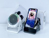 Soporte para Teléfono Móvil con Efecto de Luz RGB, Doble Alimentación DC/AC, Amplificación Inalámbrica de Alta Calidad, Portátil