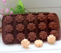 Blattform Schokoladen form 15 Cavity Brown Silikon Weiche Form zum Backen von Süßigkeiten Muffin Pralinen formen