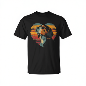 T-shirt rétro vintage en forme de cœur de chien Beagle pour femmes, enfants, maman, papa - Product Image 2