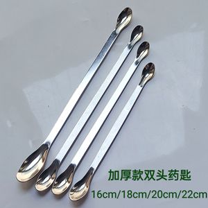 Lekang 1 Stainless Steel Medicine Spoon Double-Ended Single-Ended <b>Square</b> Headed Thickened Dispensing Laboratory Micro Sampling - Product Image 3