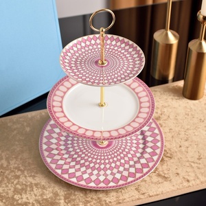 European Luxury Green Bone China <b>Under</b>-glazed Round 3-<b>layer</b> Ceramic Dinnerware Set with Cup Kit for Wedding Home Office - Product Image 4