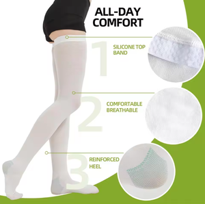 Chaussettes de compression hautes cuisses en Spandex/<span class=keywords><strong>Nylon</strong></span>, design sportif, antibactériennes et respirantes pour le sport et l'allaitement, vente en gros - Product Image 6