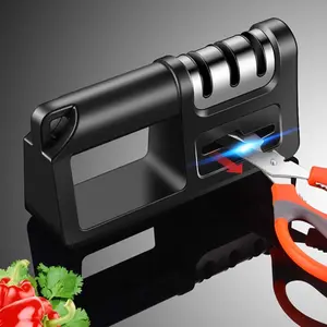 2022 new style 4 stage carbide scissors sharpener ceramic knife sharpener with handle for kitchen