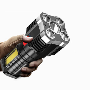 Đèn Pin 5 LED Siêu Sáng Đèn Led Chiếu Xa Chống Nước Đa Năng Ngoài Trời Sạc Được Đèn COB Hiển Thị Pin - Product Image 6