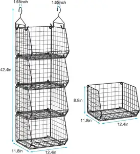 4 Tier Verstelbare Metalen Draad Opknoping Kast Organizer Rack Garderobe Organizer