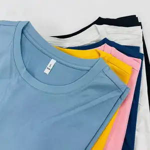 थोक 2023 ग्रीष्म कपास रंगीन रिक्त यूनिसेक्स टी शर्ट के कपड़े टी शर्ट के लिए पुरुषों विविध बुना हुआ रिक्त टी Shstockings