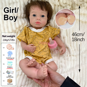 Muñeca Reborn <span class=keywords><strong>de</strong></span> <span class=keywords><strong>Silicona</strong></span> Suave <span class=keywords><strong>de</strong></span> 18 Pulgadas, con Peso <span class=keywords><strong>Real</strong></span> <span class=keywords><strong>de</strong></span> Bebé, Tipo Loulou, Niño o Niñ<span class=keywords><strong>a</strong></span>, con Cabello Injertado <span class=keywords><strong>a</strong></span> Mano, Tacto Suave como un Bebé <span class=keywords><strong>Real</strong></span> - Product Image 2