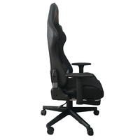 Fauteuil de gaming de luxe inclinable ergonomique en similicuir, pivotant, avec vérin à gaz à 3 positions, hauteur réglable et structure en acier