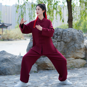 Abbigliamento Tai Chi in Fibre Sintetiche Miste, Kit Unisex per Primavera, Estate e Autunno, Stile Cinese per Arti Marziali e Spettacoli - Product Image 3
